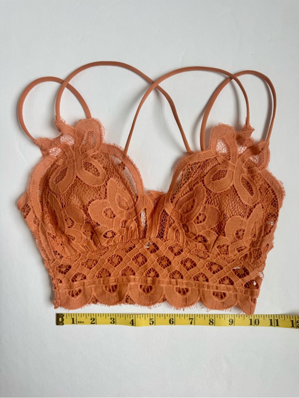 Zenana Lace Bandeau Bralette in Rust